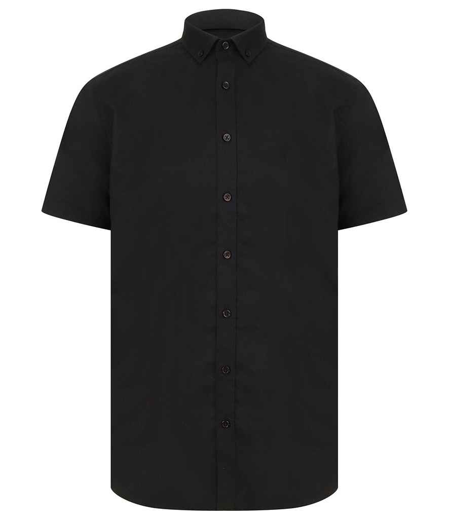 Henbury Modern Short Sleeve Regular Fit Oxford Shirt | Name Droppers ...