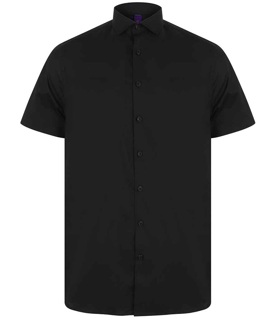 Henbury Short Sleeve Stretch Poplin Shirt