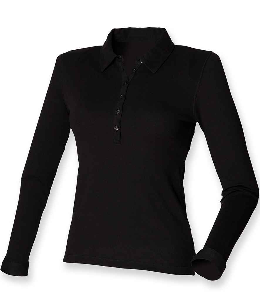 SF Ladies Long Sleeve Stretch Polo Shirt